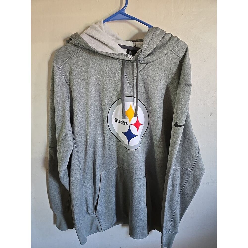 Pittsburgh Steelers hoodie Large Nike Grey Print Logo - Picture 4 of 11